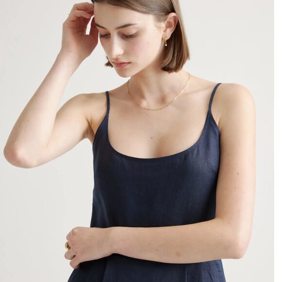 NWT Quince 100% Linen Scoop Neck Midi Dress XL - Picture 2 of 5